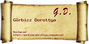 Görbicz Dorottya névjegykártya